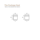 Valence 3 Piece Medium Gray Modular Sofa Set