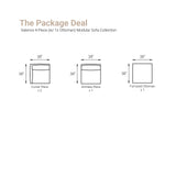 Valence 4 Piece Light Gray Modular Sofa Set (Included 1 Ottoman)