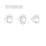 Valence 5 Piece Medium Gray Modular Sofa Set