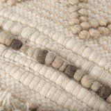 Caela Beige/Brown Wool, Cotton and Felt Popcorn Stitch Square Pouf from Mercana - Luna Furniture