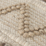 Caela Beige/Brown Wool, Cotton and Felt Popcorn Stitch Square Pouf from Mercana - Luna Furniture