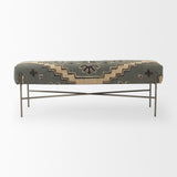 Avery I 55L x 17W Multi Colored Upholstered Patterned Seat Accent Bench from Mercana - Luna Furniture