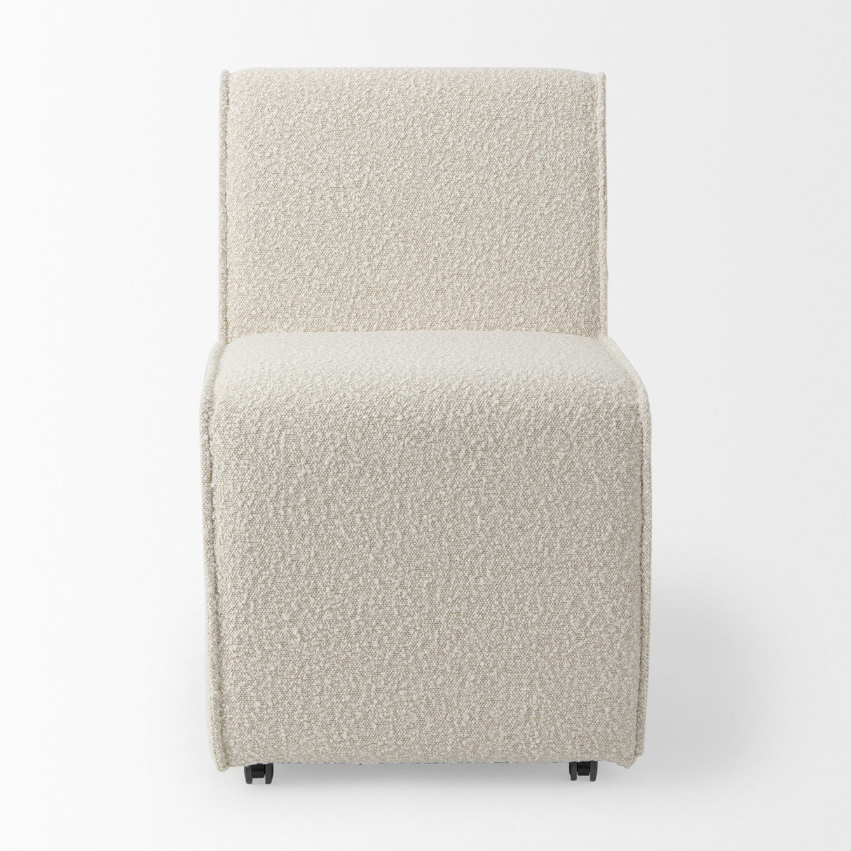 Damon 20.5L x 27.2W x 31.3H Fully Upholstered Cream-Toned Fabric Dining Chair on Casters, Set of 2 from Mercana - Luna Furniture
