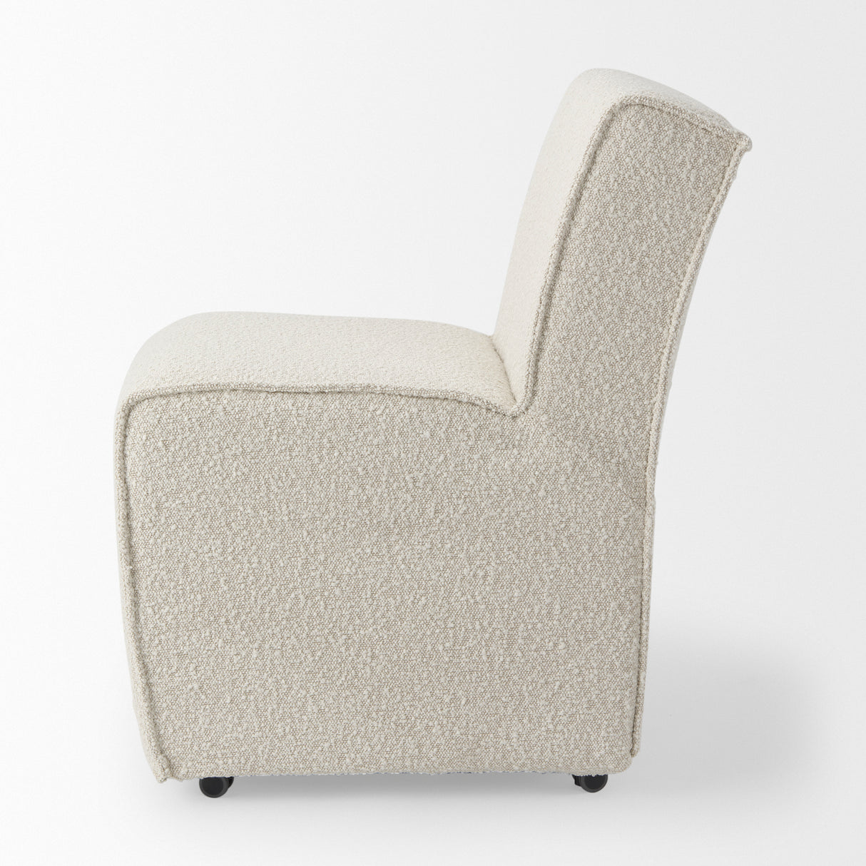 Damon 20.5L x 27.2W x 31.3H Fully Upholstered Cream-Toned Fabric Dining Chair on Casters, Set of 2 from Mercana - Luna Furniture