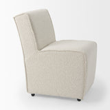 Damon 20.5L x 27.2W x 31.3H Fully Upholstered Cream-Toned Fabric Dining Chair on Casters, Set of 2 from Mercana - Luna Furniture