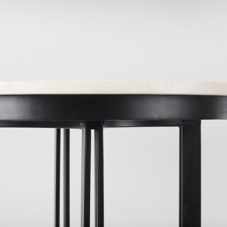 Tanner Marble & Matte Black Bistro Table from Mercana - Luna Furniture