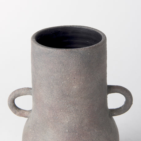 Armani 10.4H Brown-Gray Double Ear Ceramic Vase from Mercana - Luna Furniture