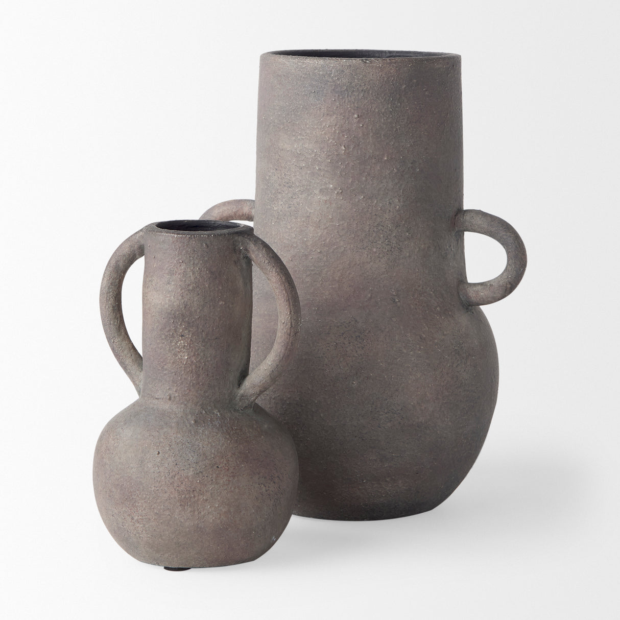 Armani 10.4H Brown-Gray Double Ear Ceramic Vase from Mercana - Luna Furniture