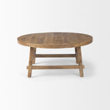 Rosie 36.0L x 36.0W x 16.0H Round Medium Brown Wood Coffee Table from Mercana - Luna Furniture