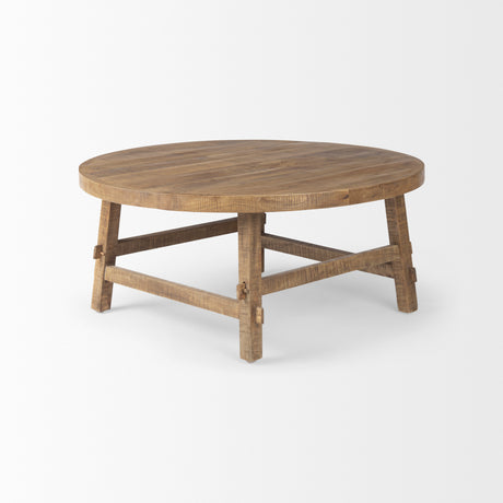 Rosie 36.0L x 36.0W x 16.0H Round Medium Brown Wood Coffee Table from Mercana - Luna Furniture