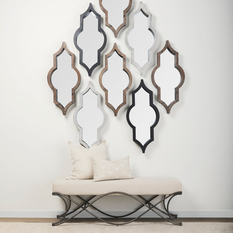 Tamanar 15.0 x 3.0 x 34.1 Black Wood Frame Wall Mirror from Mercana - Luna Furniture