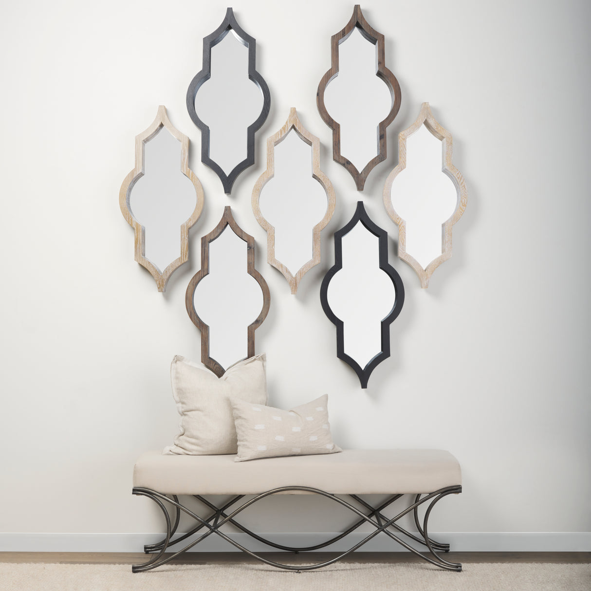 Tamanar 15.0 x 3.0 x 34.1 Black Wood Frame Wall Mirror from Mercana - Luna Furniture