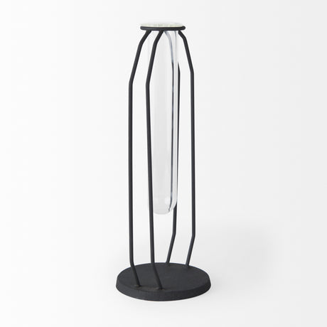 Aria 4.5L x 3.9W x 11.0H Metal and Glass Holder Object from Mercana - Luna Furniture