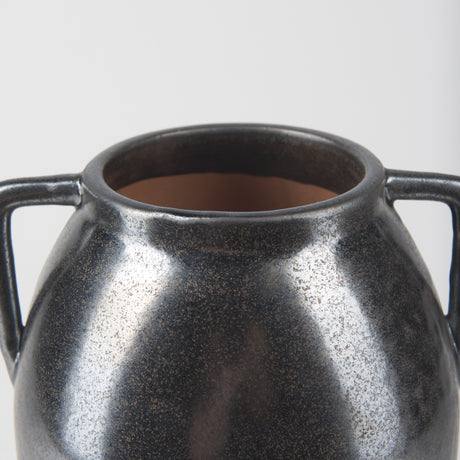 Kora Medium Dark Metallic Double Ear Vase from Mercana - Luna Furniture