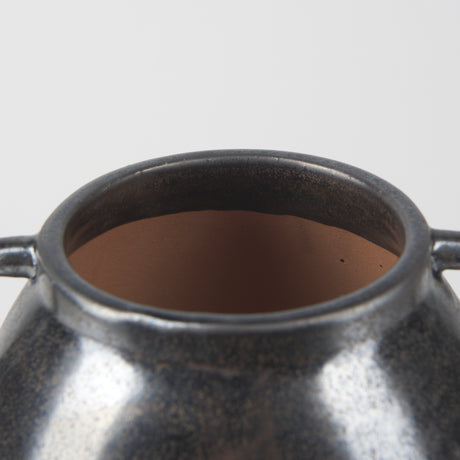 Kora Medium Dark Metallic Double Ear Vase from Mercana - Luna Furniture