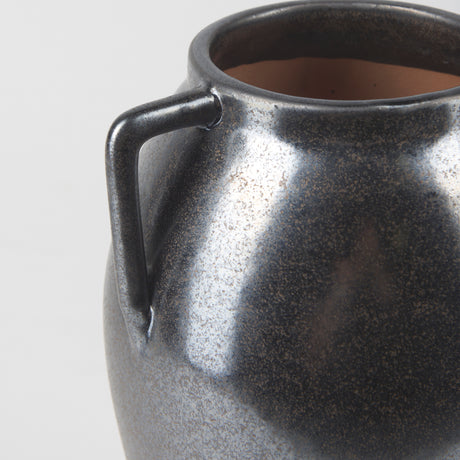 Kora Medium Dark Metallic Double Ear Vase from Mercana - Luna Furniture
