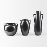 Kora Medium Dark Metallic Double Ear Vase from Mercana - Luna Furniture