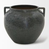 Kora Short Dark Metallic Double Ear Vase from Mercana - Luna Furniture