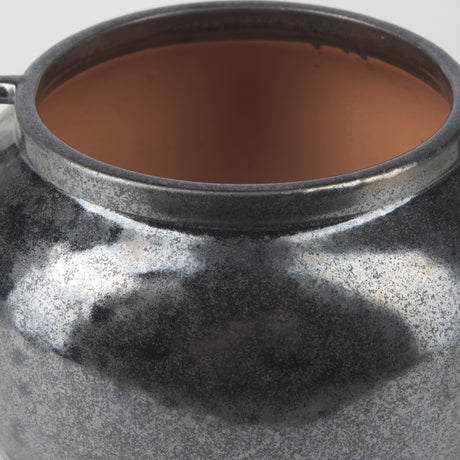 Kora Short Dark Metallic Double Ear Vase from Mercana - Luna Furniture