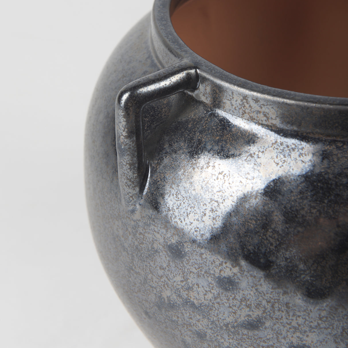 Kora Short Dark Metallic Double Ear Vase from Mercana - Luna Furniture