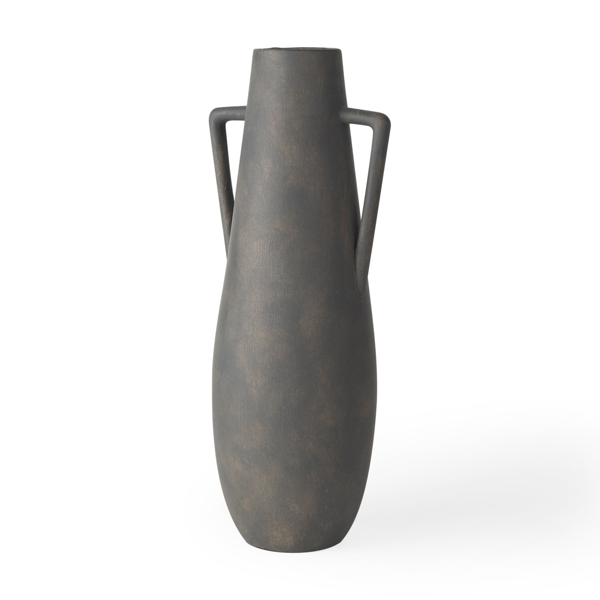 Kilian Tall Matte Brown-Gray Double Ear Vase from Mercana - Luna Furniture