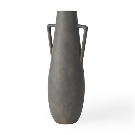 Kilian Tall Matte Brown-Gray Double Ear Vase from Mercana - Luna Furniture