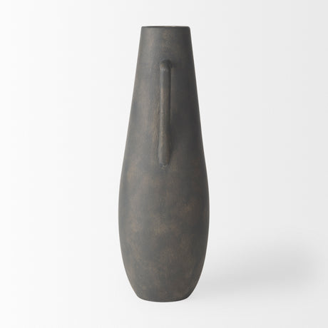 Kilian Tall Matte Brown-Gray Double Ear Vase from Mercana - Luna Furniture