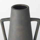 Kilian Tall Matte Brown-Gray Double Ear Vase from Mercana - Luna Furniture