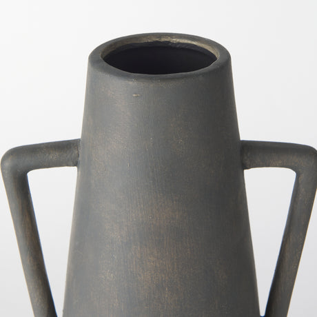 Kilian Tall Matte Brown-Gray Double Ear Vase from Mercana - Luna Furniture