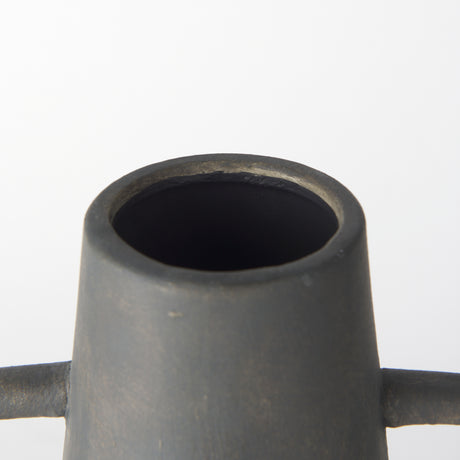Kilian Tall Matte Brown-Gray Double Ear Vase from Mercana - Luna Furniture