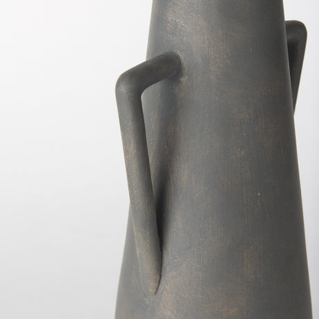 Kilian Tall Matte Brown-Gray Double Ear Vase from Mercana - Luna Furniture