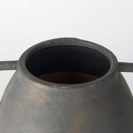 Kilian Medium Brown-Gray Double Ear Vase from Mercana - Luna Furniture