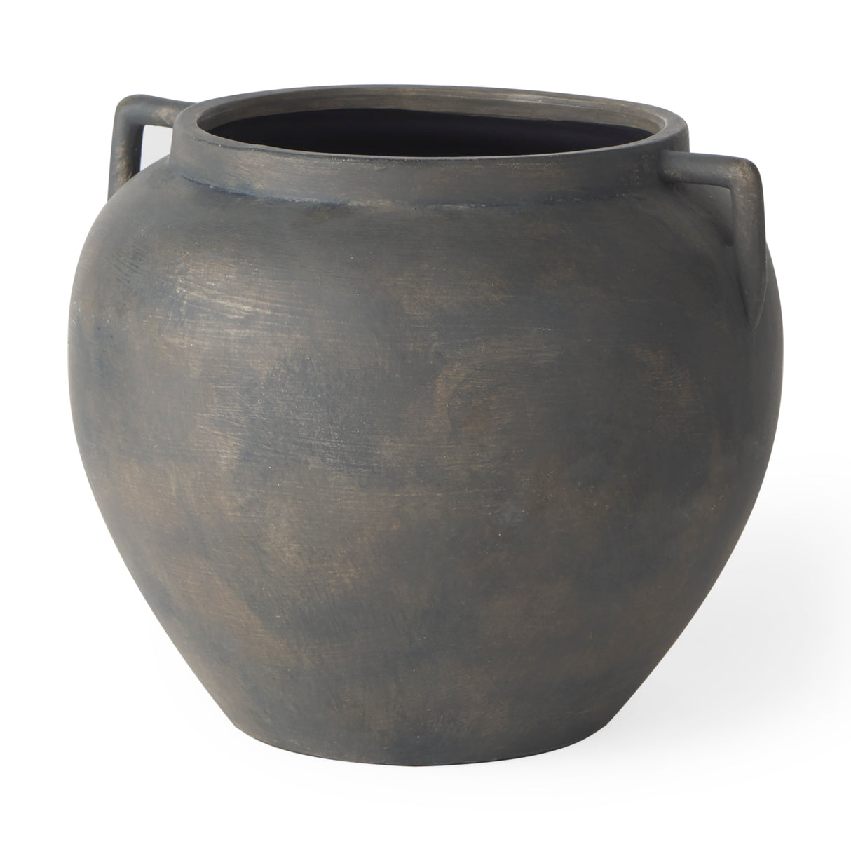 Kilian Short Brown-Gray Double Ear Vase from Mercana - Luna Furniture