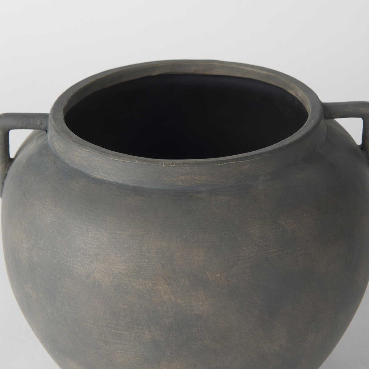 Kilian Short Brown-Gray Double Ear Vase from Mercana - Luna Furniture