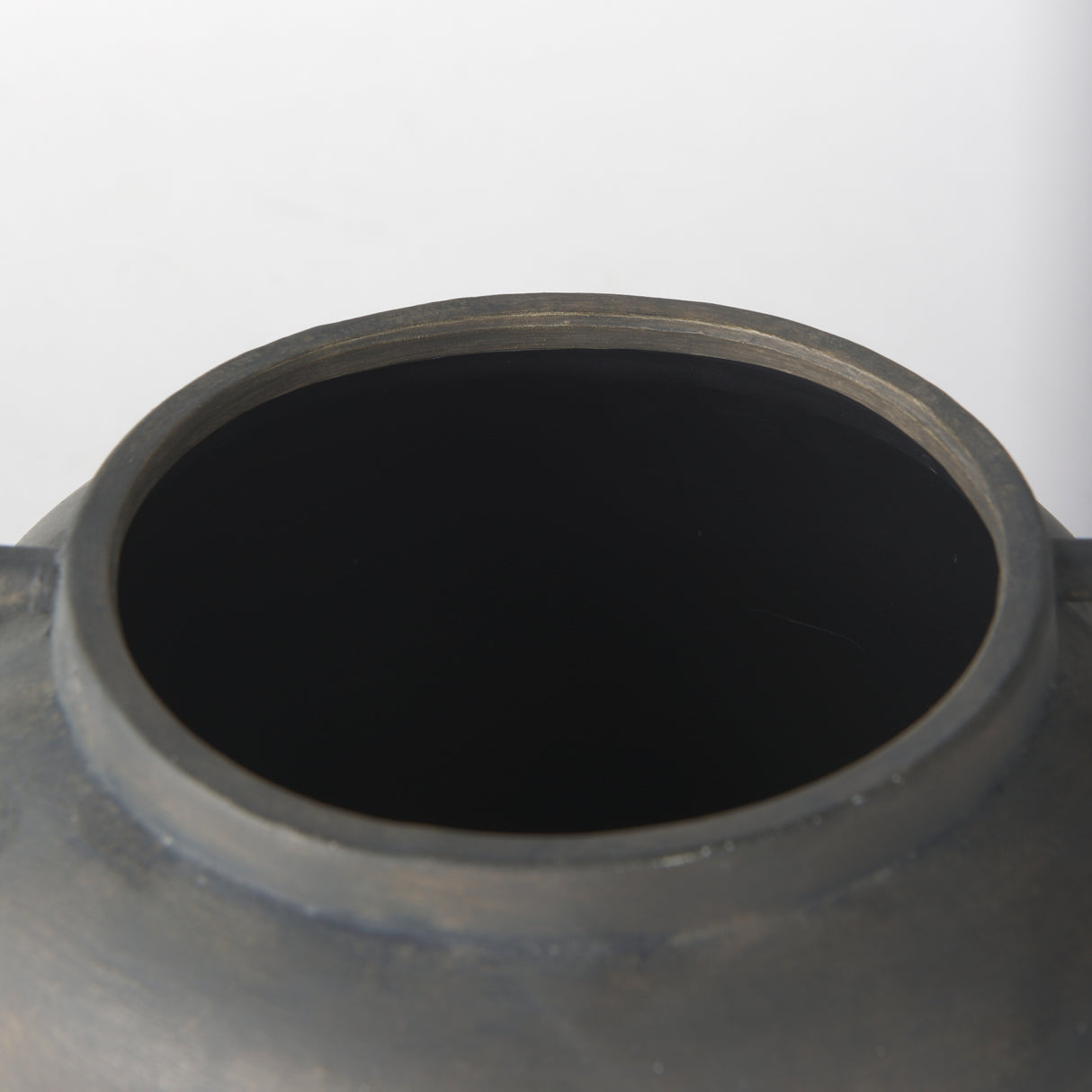 Kilian Short Brown-Gray Double Ear Vase from Mercana - Luna Furniture