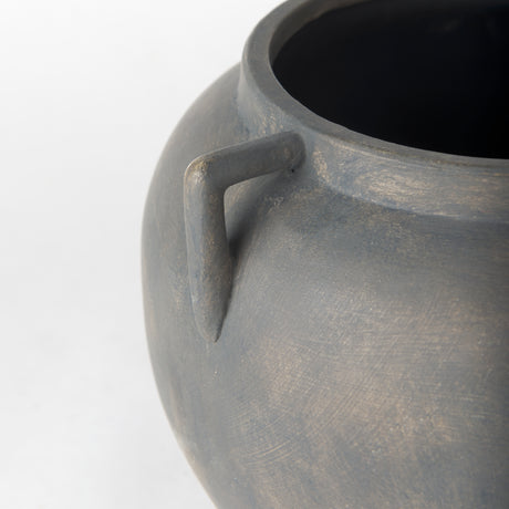 Kilian Short Brown-Gray Double Ear Vase from Mercana - Luna Furniture