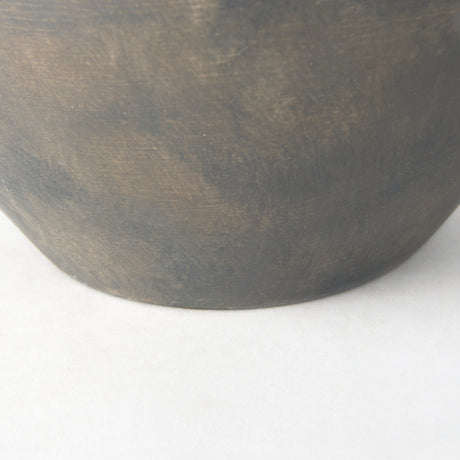 Kilian Short Brown-Gray Double Ear Vase from Mercana - Luna Furniture