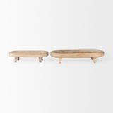 Carver Set of 2 Oblong White Washed Wood Footed Trays from Mercana - Luna Furniture
