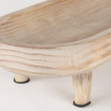 Carver Set of 2 Oblong White Washed Wood Footed Trays from Mercana - Luna Furniture