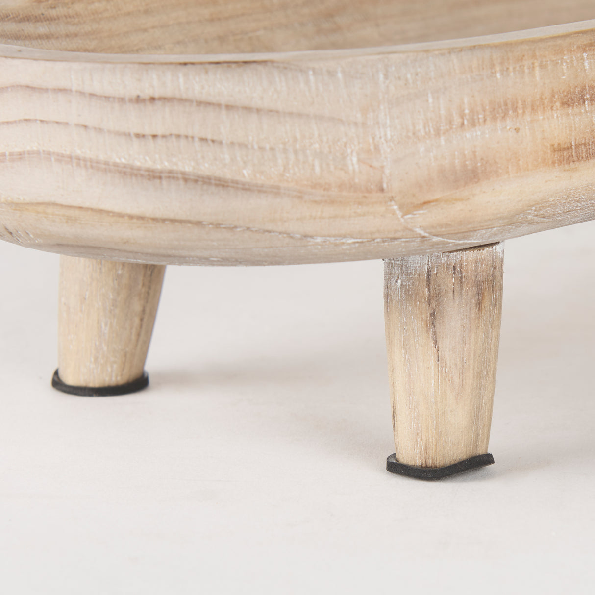Carver Set of 2 Oblong White Washed Wood Footed Trays from Mercana - Luna Furniture