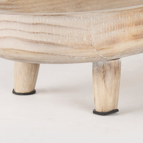 Carver Set of 2 Oblong White Washed Wood Footed Trays from Mercana - Luna Furniture