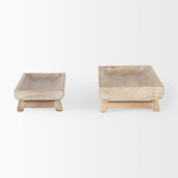 Carver Set of 2 Rectangular White Washed Wood Trays from Mercana - Luna Furniture