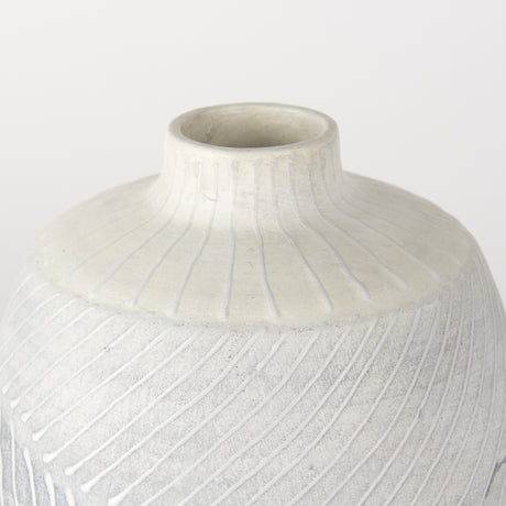 Blume 10H Off-White w/ Gray Textured Vase from Mercana - Luna Furniture