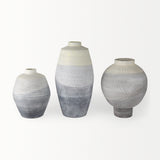 Blume 10H Off-White w/ Gray Textured Vase from Mercana - Luna Furniture