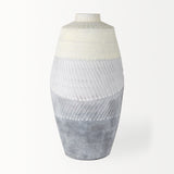 Blume 16.5H Off-White w/ Gray Textured Vase from Mercana - Luna Furniture