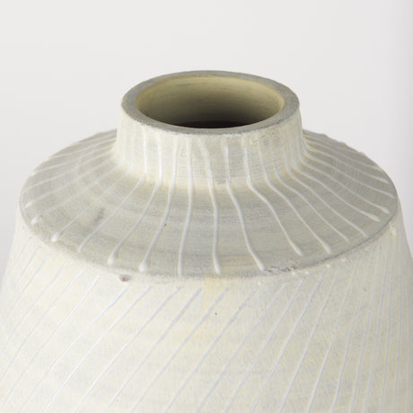 Blume 16.5H Off-White w/ Gray Textured Vase from Mercana - Luna Furniture
