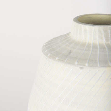Blume 16.5H Off-White w/ Gray Textured Vase from Mercana - Luna Furniture