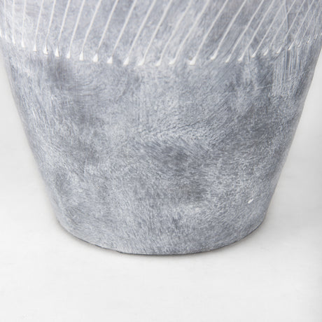 Blume 16.5H Off-White w/ Gray Textured Vase from Mercana - Luna Furniture