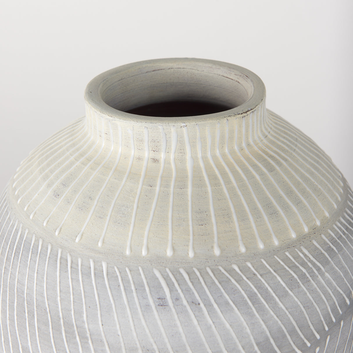 Blume 12.5H Off-White w/ Gray Textured Vase from Mercana - Luna Furniture