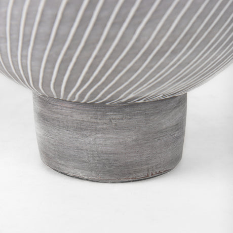 Blume 12.5H Off-White w/ Gray Textured Vase from Mercana - Luna Furniture